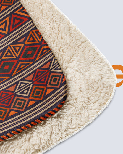 Sherpa blanket Orange Tones Shapes 50″×60″ - Inca Warrior Special Collection - AW21 - FREE SHIPPING