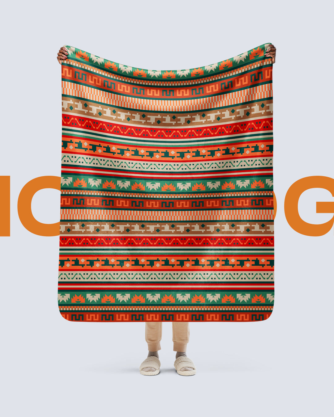 Sherpa blanket Peruvian Earth Tones 50″×60″ - Inca Warrior Special Collection - AW21 - FREE SHIPPING